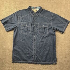 GameGuard Shirt Adult Large Blue Button Up Short Sleeve Outdoor Casual Men's